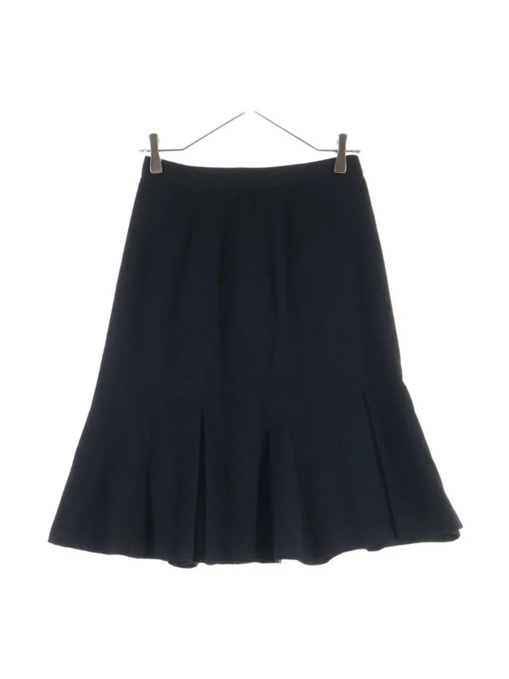 Chanel Wool CC Logo Button Fitted Mermaid Skirt Black